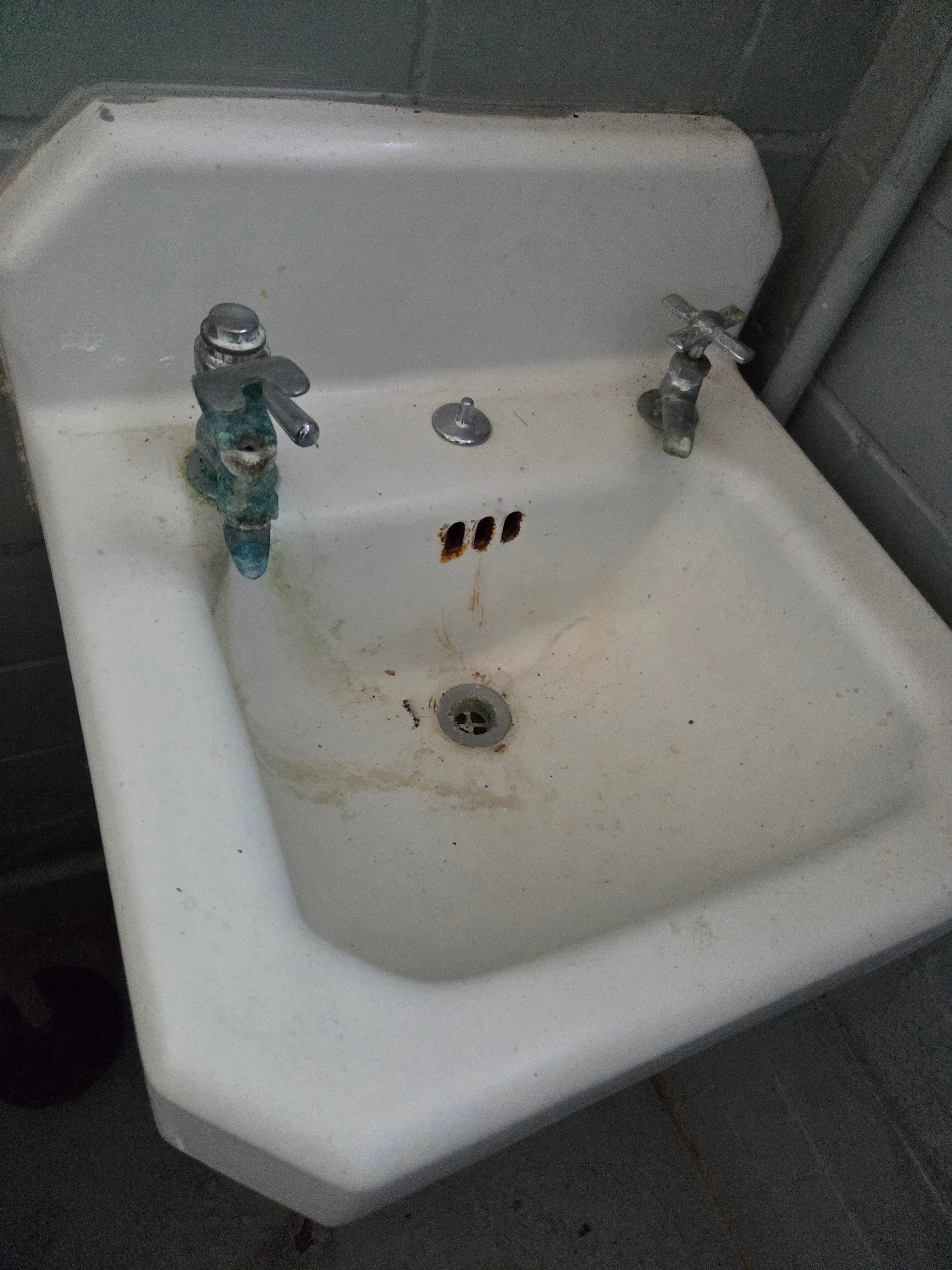 The unused basement sinks need replaced.