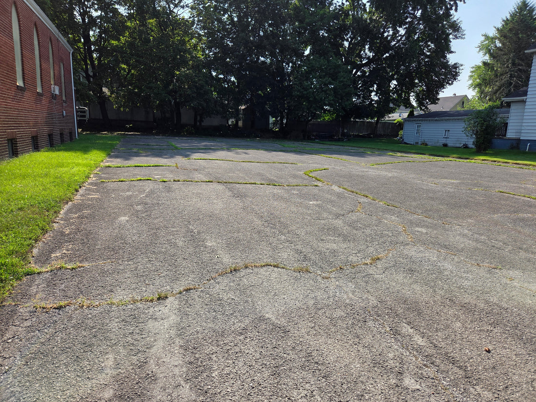 The parking lot needs redone.